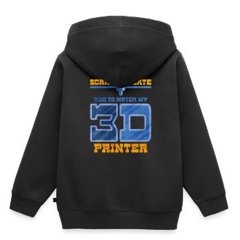3D Printing - Kids Premium Organic Hoodie - black - Back - AI Model Kid Male (0cm)