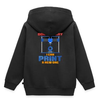 3D Printing - Kids Premium Organic Hoodie - black - Back - AI Model Kid Male (0cm)