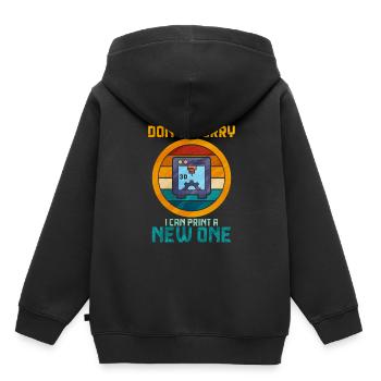 3D Printing - Kids Premium Organic Hoodie - black - Back - AI Model Kid Male (0cm)