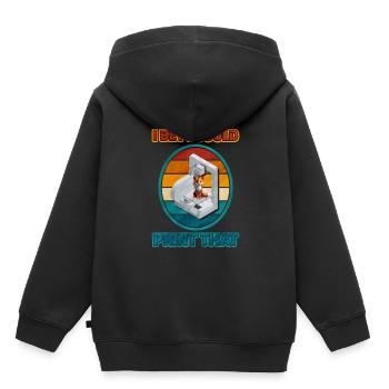 3D Printing - Kids Premium Organic Hoodie - black - Back - AI Model Kid Male (0cm)
