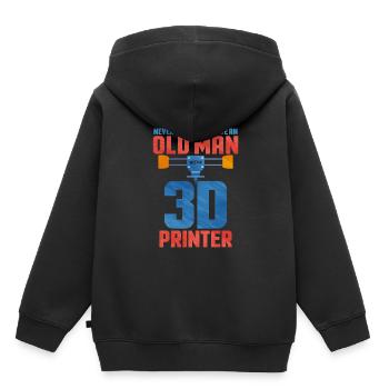 3D Printing - Kids Premium Organic Hoodie - black - Back - AI Model Kid Male (0cm)