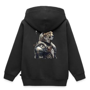 Cheetah Knight Middle Ages - Kids Premium Organic Hoodie - black - Back - AI Model Kid Male (0cm)