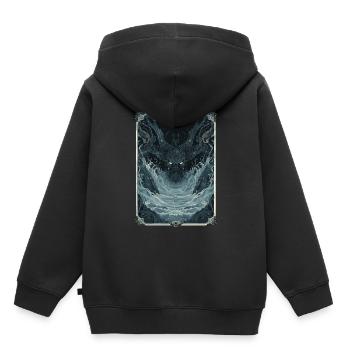 Le Tarot des Profondeurs Abyssales - Sweat Premium à capuche enfant bio - noir - Dos - AI Model Kid Male (0cm)