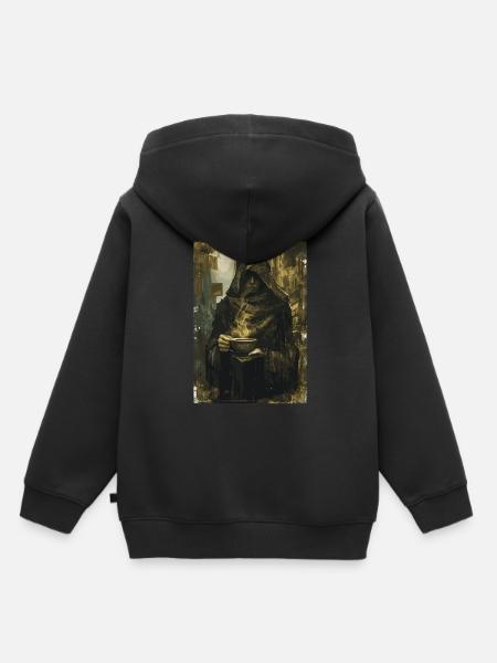 Der Kaffeetrinker Tarot - Kinder Premium Organic Hoodie - Schwarz