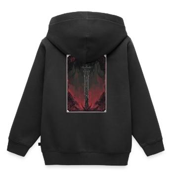 Die verfluchte Klinge Tarot - Kinder Premium Organic Hoodie - Schwarz - Hinten - AI Model Kid Male (0cm)