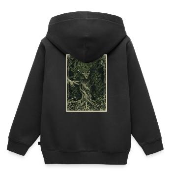 Der Waldwächter Tarot - Kinder Premium Organic Hoodie - Schwarz - Hinten - AI Model Kid Male (0cm)