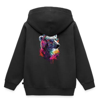 Polar Bär - Kinder Premium Organic Hoodie - Schwarz - Hinten - AI Model Kid Male (0cm)