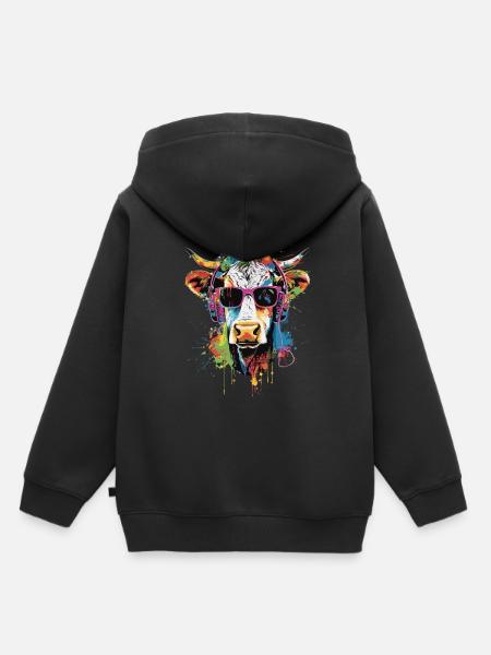 Irish Kuh - Kinder Premium Organic Hoodie - Schwarz