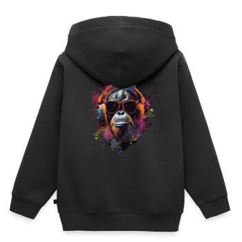 orang-outan - Sweat Premium à capuche enfant bio - noir - Dos - AI Model Kid Male (0cm)