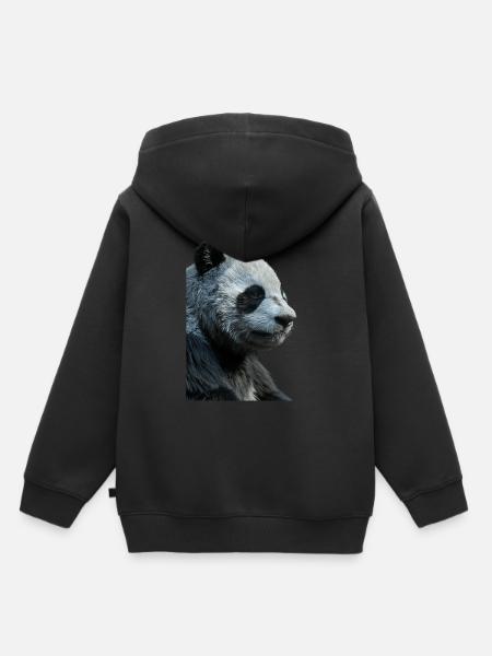 Panda - Kinder Premium Organic Hoodie - Schwarz
