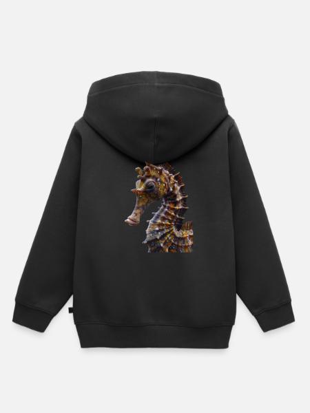 Seepferdchen - Kinder Premium Organic Hoodie - Schwarz