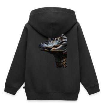 Alligator - Sweat Premium à capuche enfant bio - noir - Dos - AI Model Kid Male (0cm)