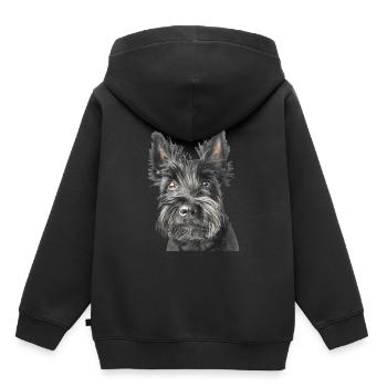 Terrier écossais - Sweat Premium à capuche enfant bio - noir - Dos - AI Model Kid Male (0cm)