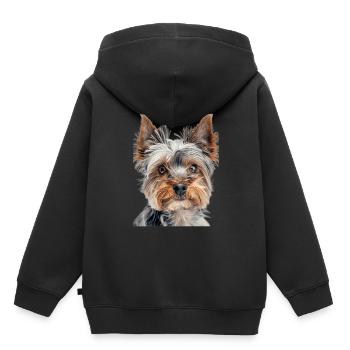 Yorkshire Terrier - Kinder Premium Organic Hoodie - Schwarz - Hinten - AI Model Kid Male (0cm)
