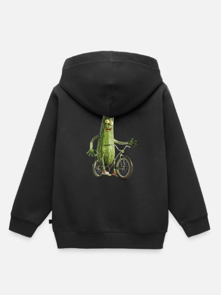 Zucchini Fahrrad - Kinder Premium Organic Hoodie - Schwarz