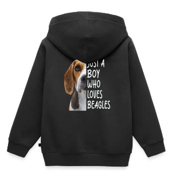 Beagle - Kinder Premium Organic Hoodie - Schwarz - Hinten - AI Model Kid Male (0cm)