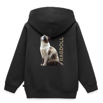 Poupée de chiffon - Sweat Premium à capuche enfant bio - noir - Dos - AI Model Kid Male (0cm)