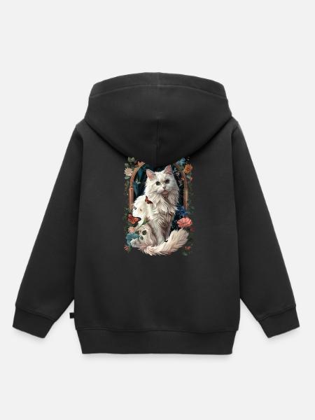 Türkisch Angora Katze - Kinder Premium Organic Hoodie - Schwarz