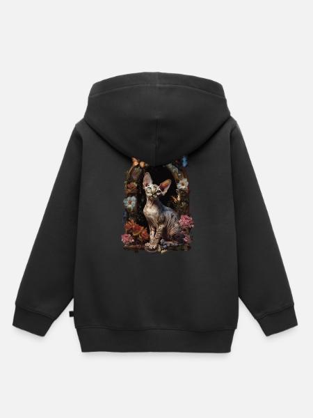 Devon Rex Katze - Kinder Premium Organic Hoodie - Schwarz