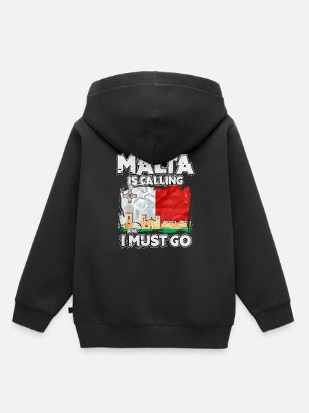 Malta - Kinder Premium Organic Hoodie - Schwarz