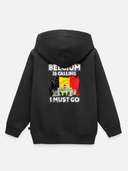 Belgien - Kinder Premium Organic Hoodie - Schwarz