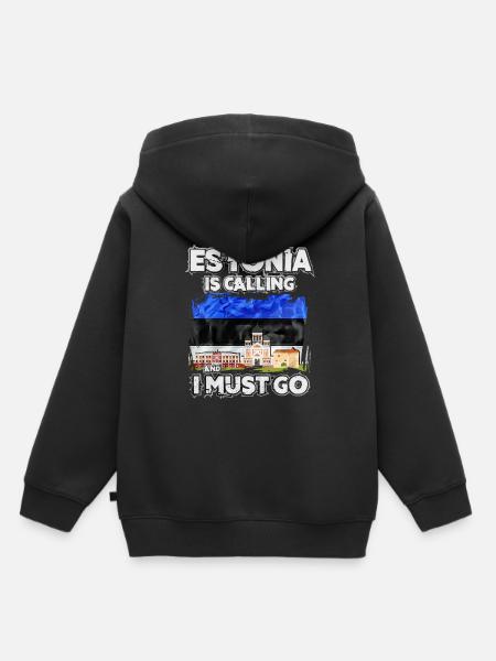 Estland - Kinder Premium Organic Hoodie - Schwarz