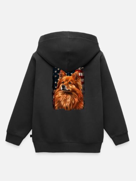 Finnischer Spitz, Amerika Usa - Kinder Premium Organic Hoodie - Schwarz