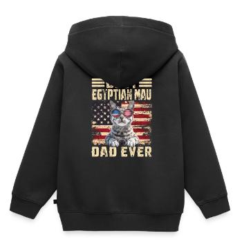Egyptian Mau Papa - Kinder Premium Organic Hoodie - Schwarz - Hinten - AI Model Kid Male (0cm)