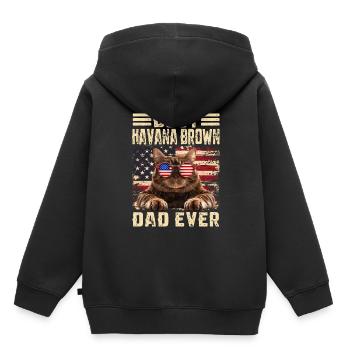 Havana Brown Papa - Sweat Premium à capuche enfant bio - noir - Dos - AI Model Kid Male (0cm)