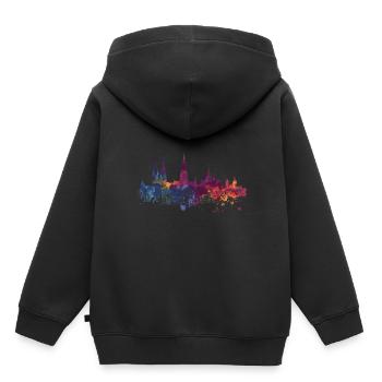 Ulm - Sweat Premium à capuche enfant bio - noir - Dos - AI Model Kid Male (0cm)