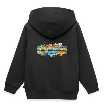 Bingen am Rhein - Kinder Premium Organic Hoodie - Schwarz - Hinten - AI Model Kid Male (0cm)