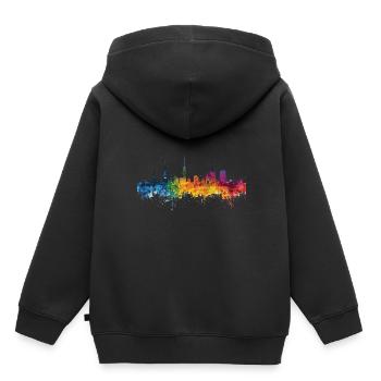 Bochum - Sweat Premium à capuche enfant bio - noir - Dos - AI Model Kid Male (0cm)