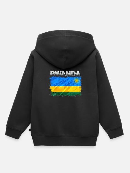 Ruanda - Kinder Premium Organic Hoodie - Schwarz