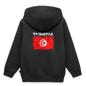 Tunisie - Sweat Premium à capuche enfant bio - noir - Dos - AI Model Kid Male (0cm)