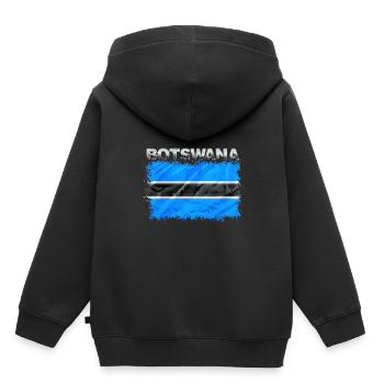 Botswana - Kinder Premium Organic Hoodie - Schwarz - Hinten - AI Model Kid Male (0cm)