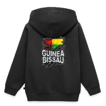 Guinée-Bissau - Sweat Premium à capuche enfant bio - noir - Dos - AI Model Kid Male (0cm)