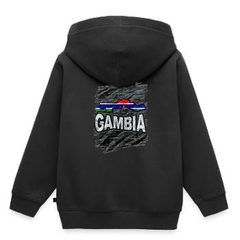 Gambie - Sweat Premium à capuche enfant bio - noir - Dos - AI Model Kid Male (0cm)