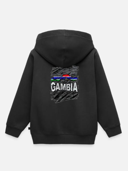 Gambia - Kinder Premium Organic Hoodie - Schwarz