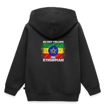Éthiopie - Sweat Premium à capuche enfant bio - noir - Dos - AI Model Kid Male (0cm)