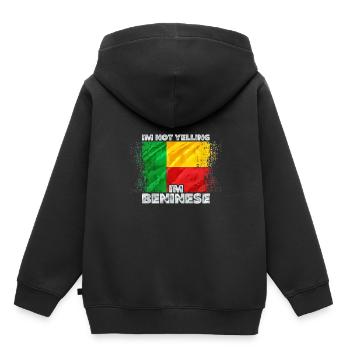 Bénin - Sweat Premium à capuche enfant bio - noir - Dos - AI Model Kid Male (0cm)