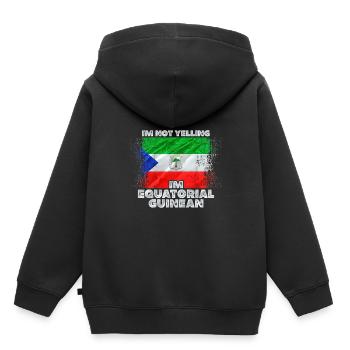 Guinée - Sweat Premium à capuche enfant bio - noir - Dos - AI Model Kid Male (0cm)