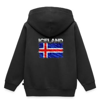 Islande - Sweat Premium à capuche enfant bio - noir - Dos - AI Model Kid Male (0cm)