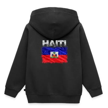 Haïti - Sweat Premium à capuche enfant bio - noir - Dos - AI Model Kid Male (0cm)