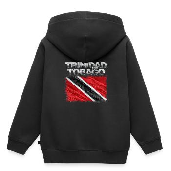 Trinité-et-Tobago - Sweat Premium à capuche enfant bio - noir - Dos - AI Model Kid Male (0cm)