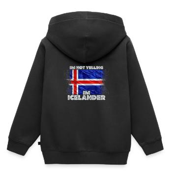 Islande - Sweat Premium à capuche enfant bio - noir - Dos - AI Model Kid Male (0cm)