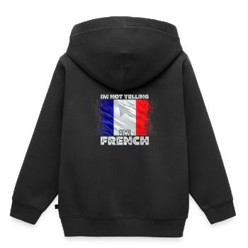 France - Kids Premium Organic Hoodie - black - Back - AI Model Kid Male (0cm)