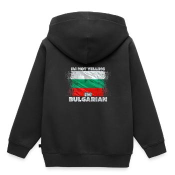 Bulgarie - Sweat Premium à capuche enfant bio - noir - Dos - AI Model Kid Male (0cm)