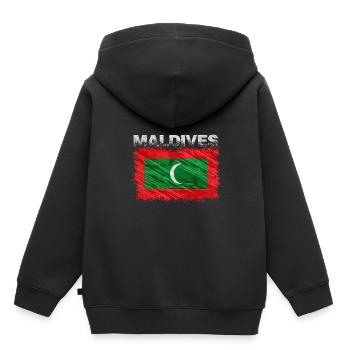 Maldives - Sweat Premium à capuche enfant bio - noir - Dos - AI Model Kid Male (0cm)