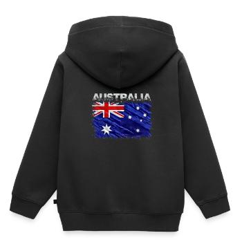 Australie - Sweat Premium à capuche enfant bio - noir - Dos - AI Model Kid Male (0cm)