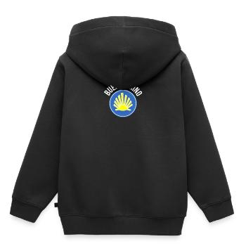 Jakobsweg Pilgermuschel - Kinder Premium Organic Hoodie - Schwarz - Hinten - AI Model Kid Male (0cm)